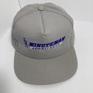 Minuteman‎ Lubricants Gray w/Blue Lettering  Trucker Hat/Cap Adjustable Snapback